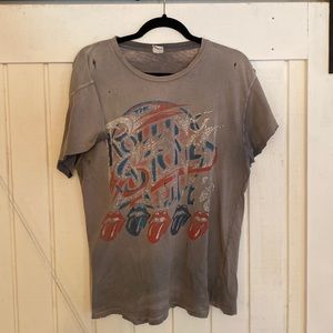 Madeworn Rock Rolling Stones Distressed T Shirt